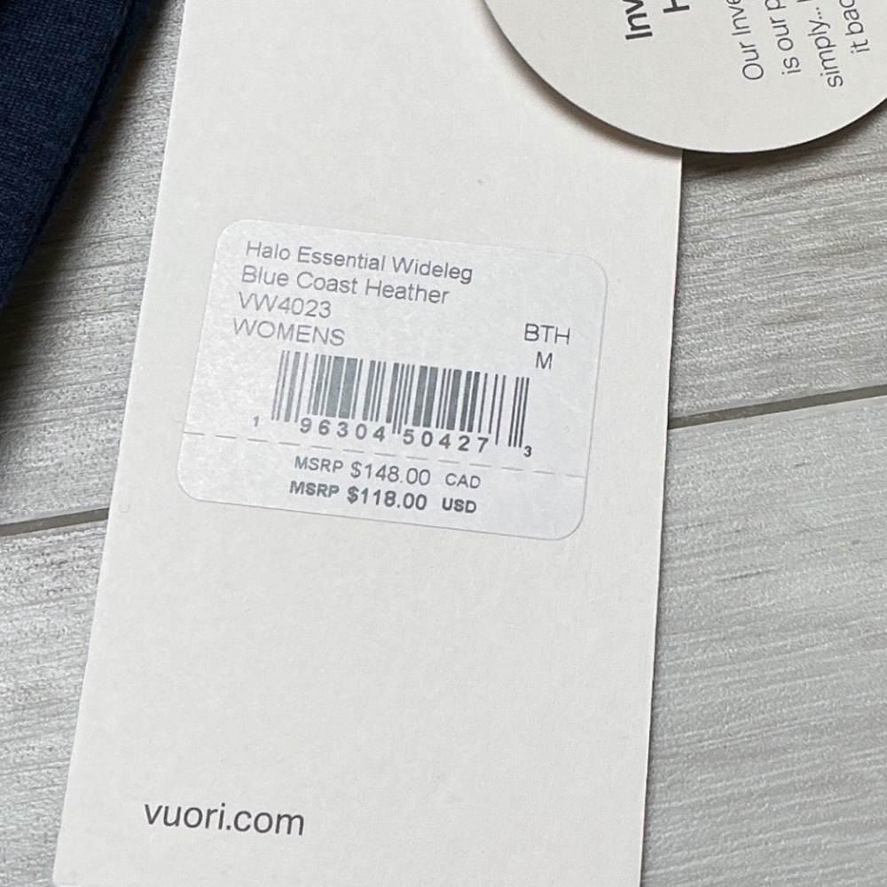 Vuori Halo Essential Wideleg Blue Coast Heather Medium New With Tags - Picture 6 of 7